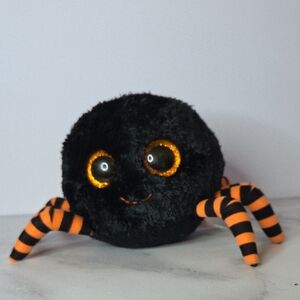 Ty Black and Orange Spider Plush Toy